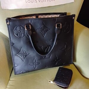 LV Faux Leather Black Tote